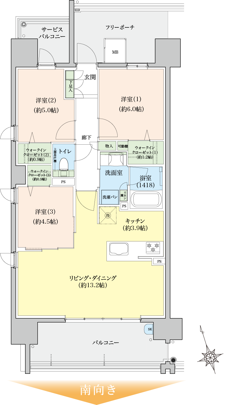 a1タイプの間取り図