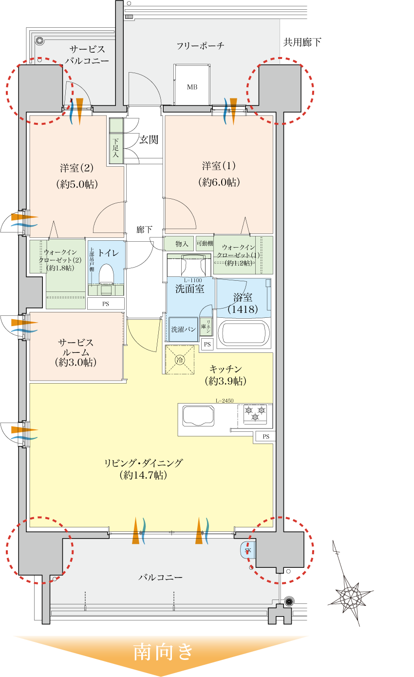 a1タイプの間取り図