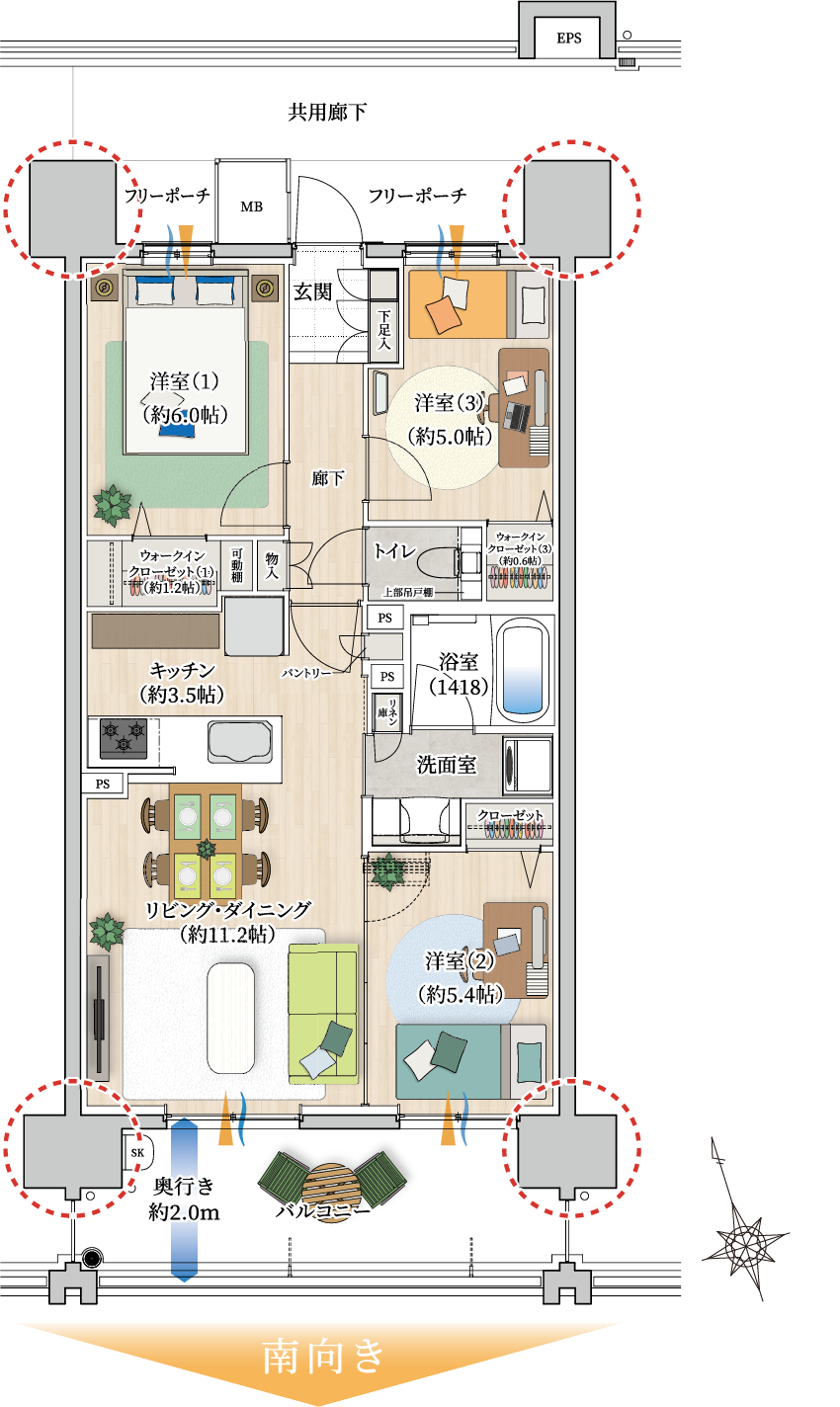 b1タイプの間取り図