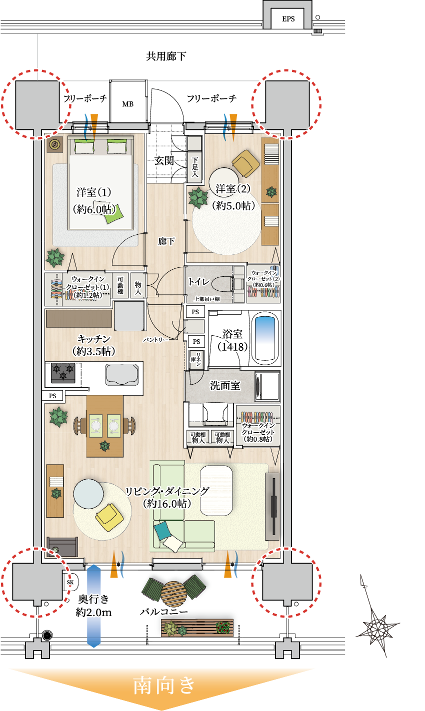 b2タイプの間取り図