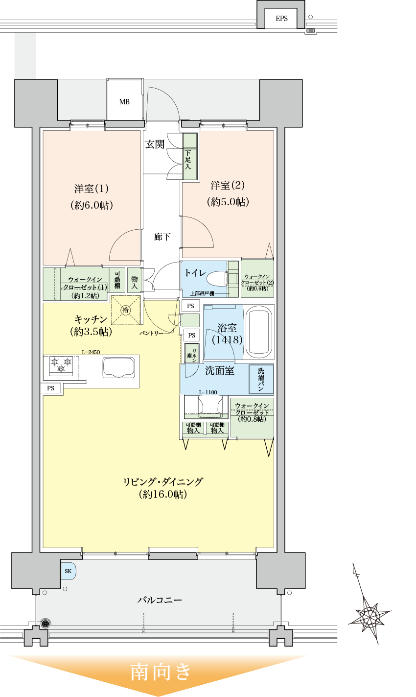 b2タイプの間取り図