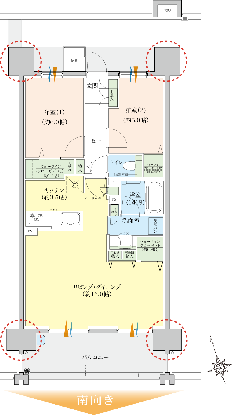b2タイプの間取り図
