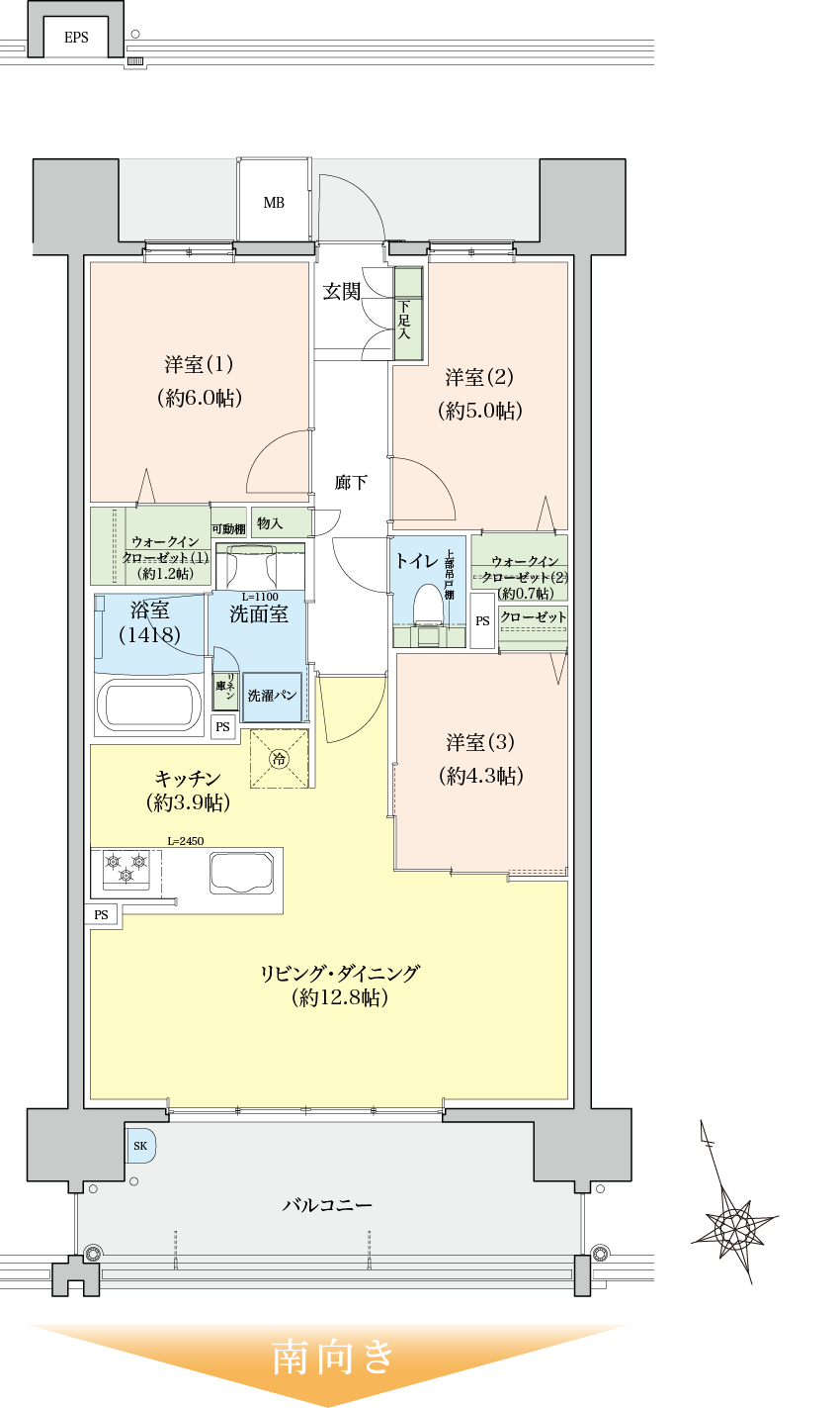 c1タイプの間取り図