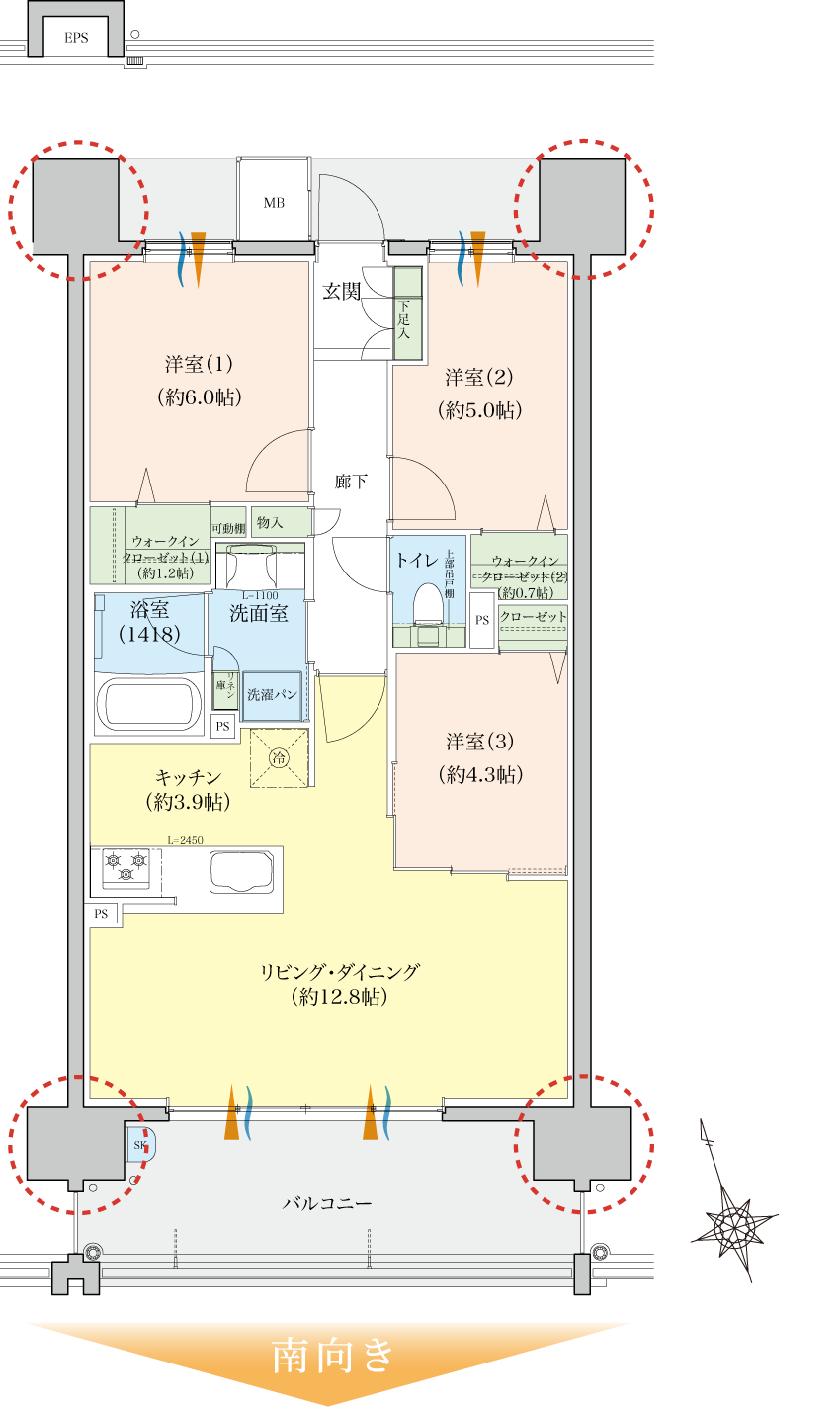 c1タイプの間取り図