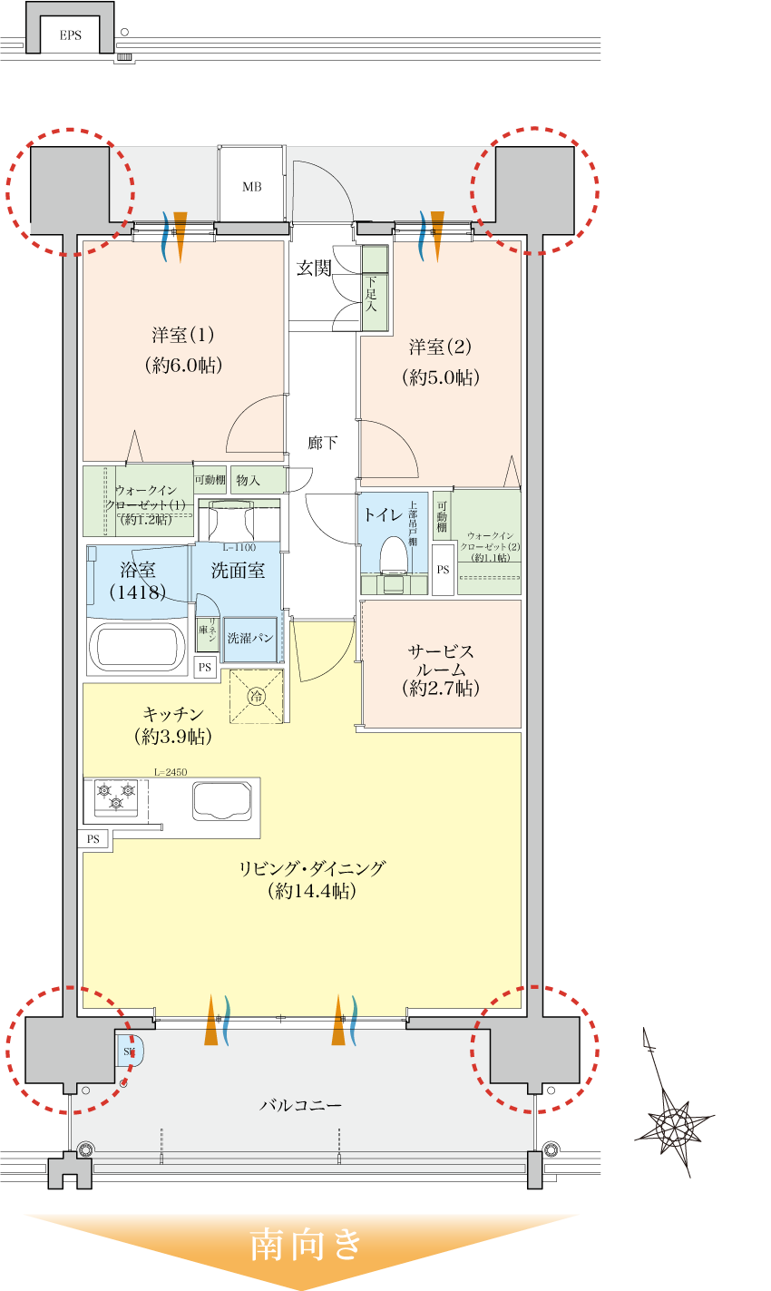 c2タイプの間取り図
