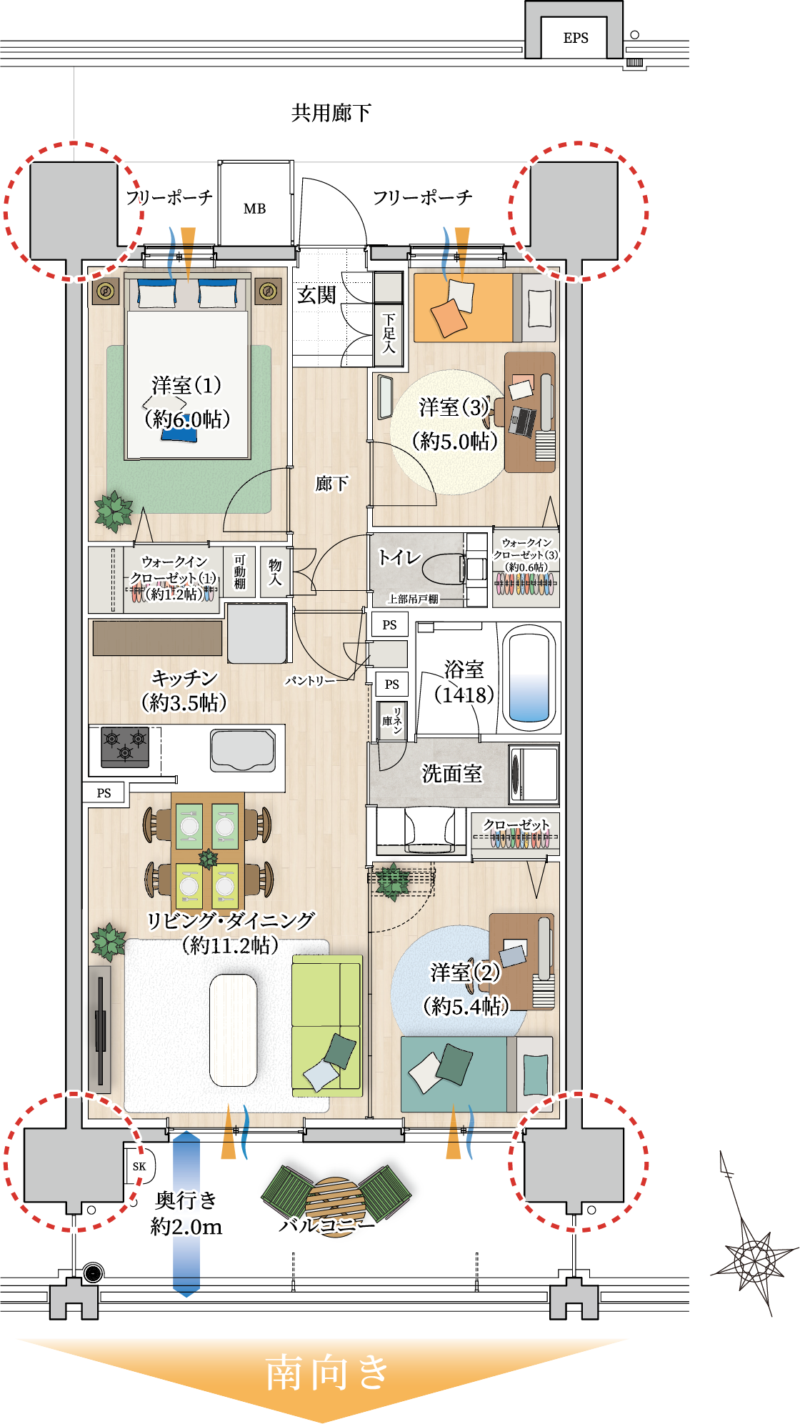 b1タイプの間取り図