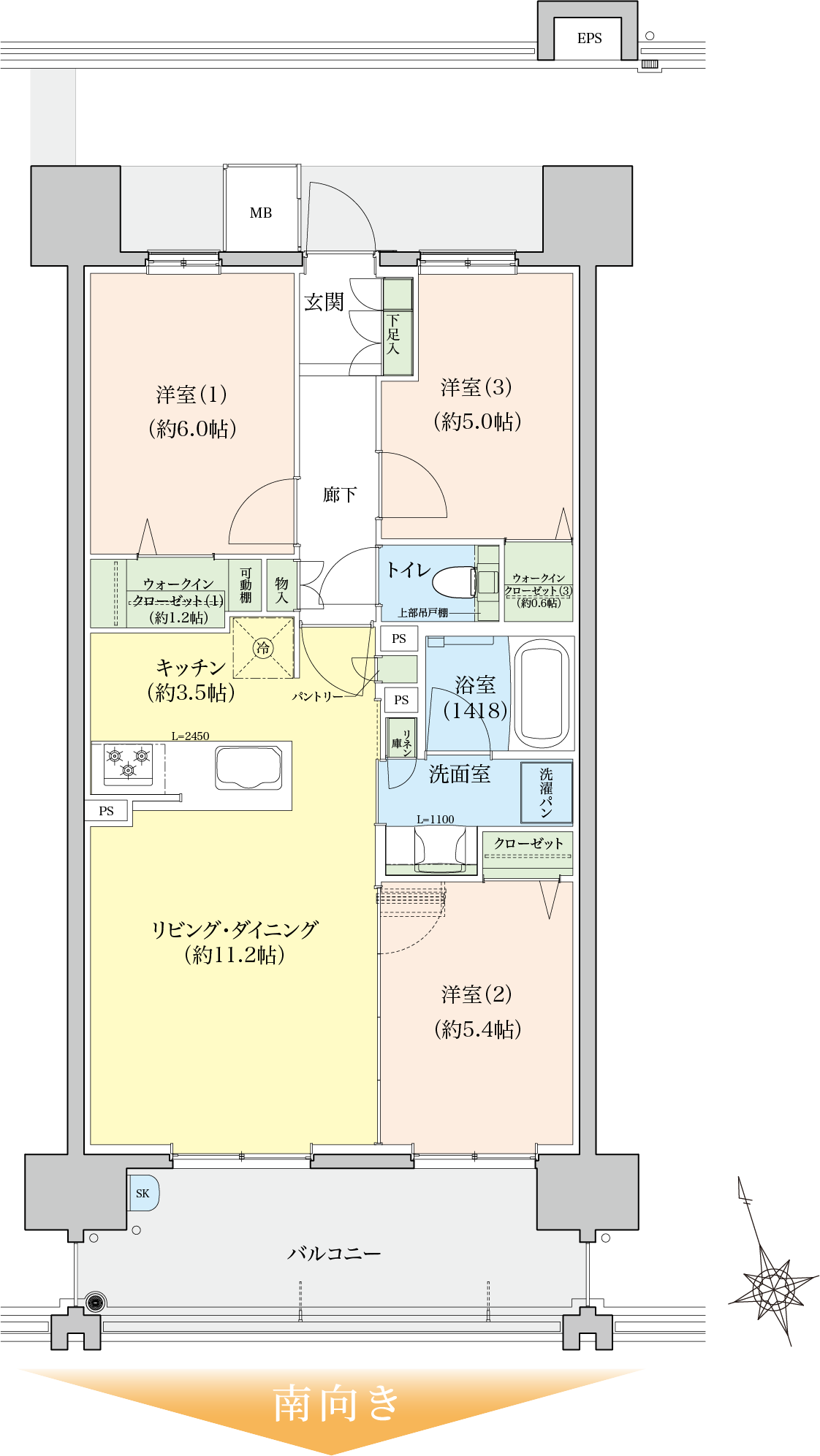b1タイプの間取り図