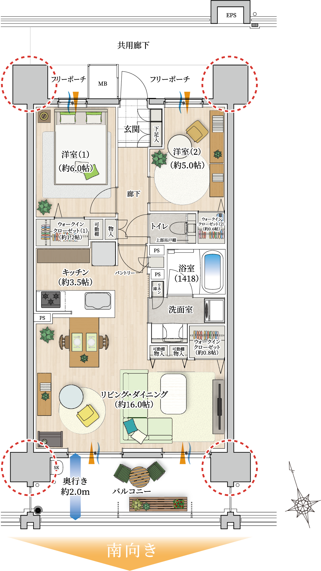 b2タイプの間取り図