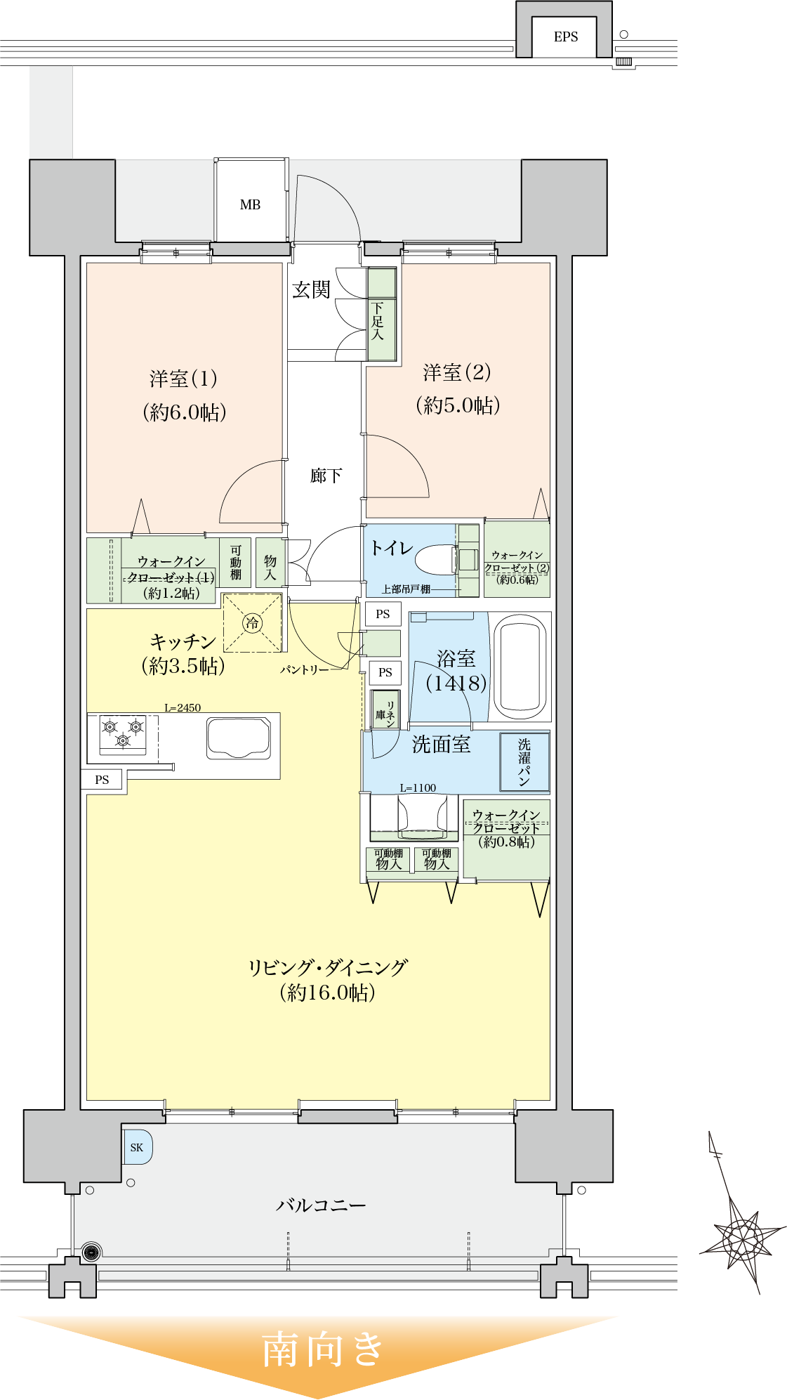 b2タイプの間取り図