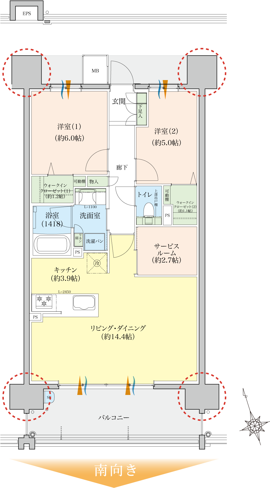 C2タイプの間取り図
