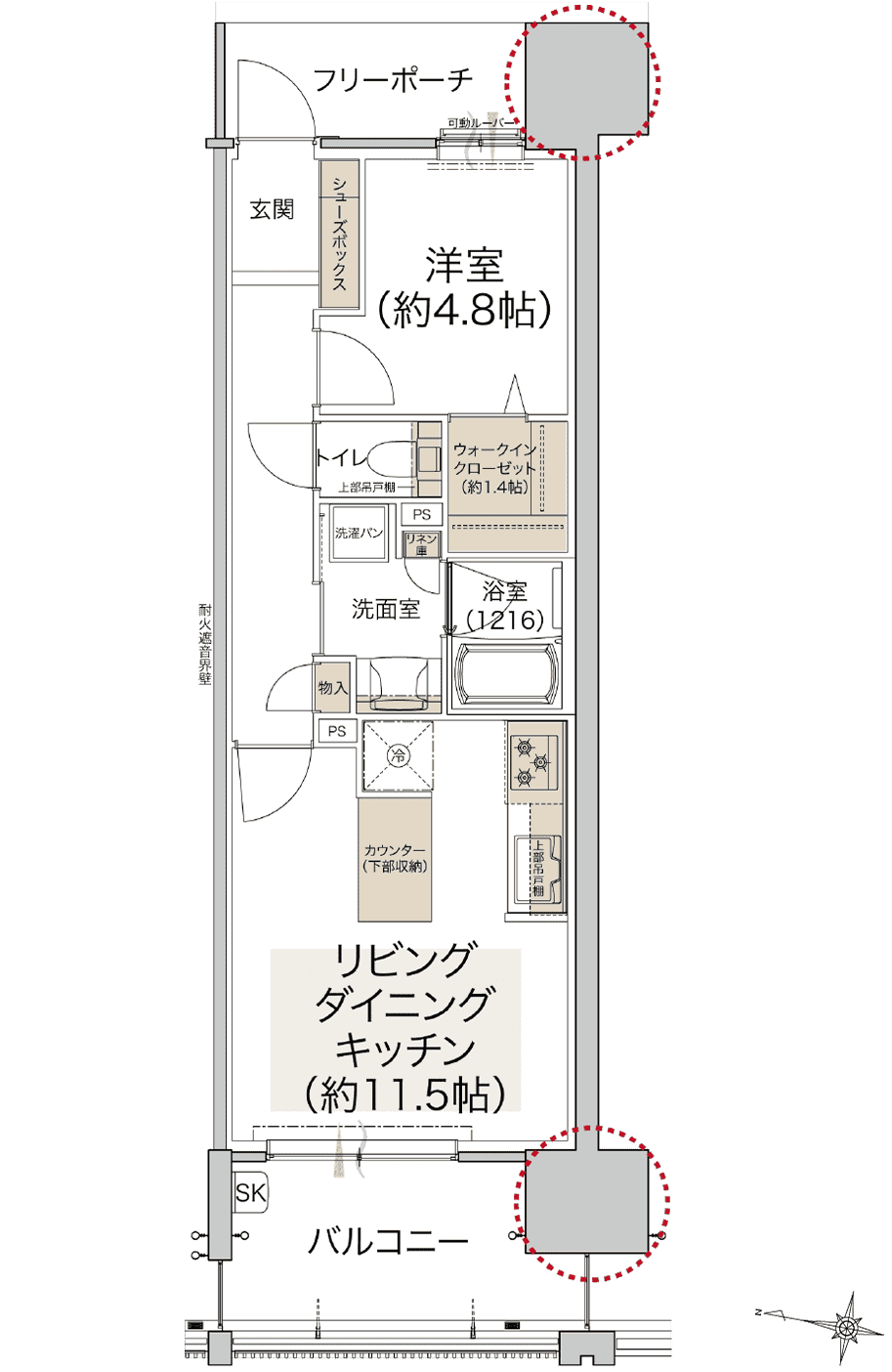 D TYPE 間取り図