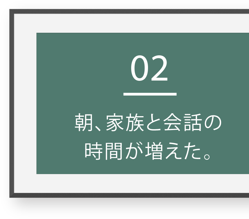 02 朝、家族と会話の時間が増えた。