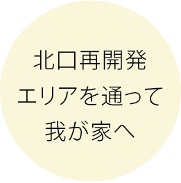 北口再開発エリアを通って我が家へ