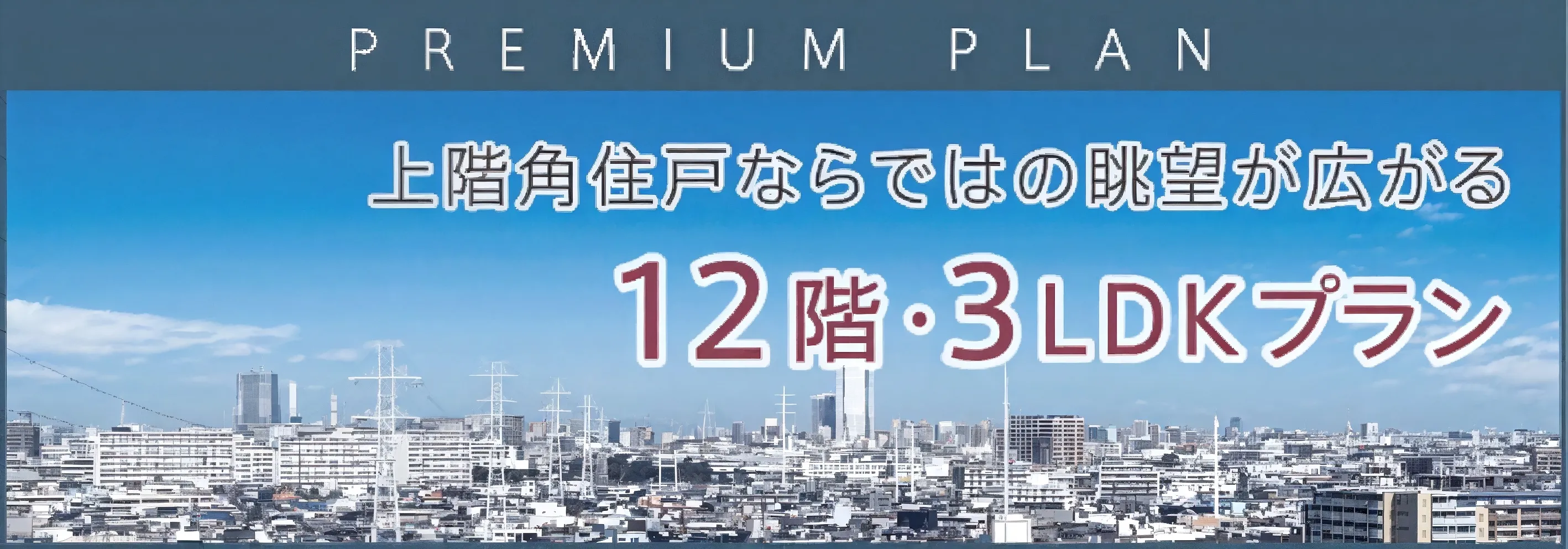 PREMIUM PLAN 上階角住戸ならではの眺望が広がる 12階・3LDKプラン