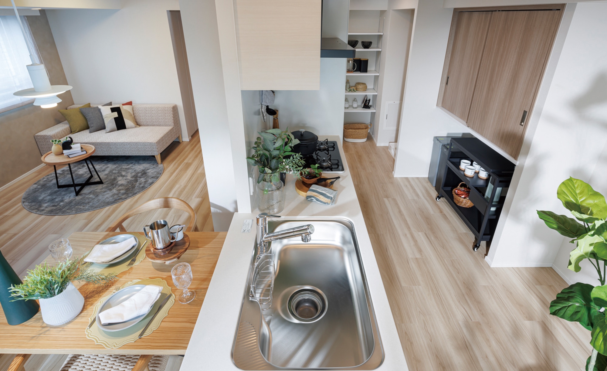 Living dining kitchen