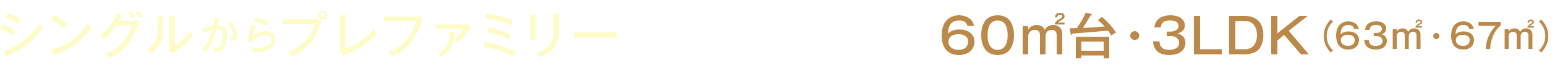 シングルからプレファミリーまでフィット〔60㎡台・3LDK（63㎡・67㎡）〕